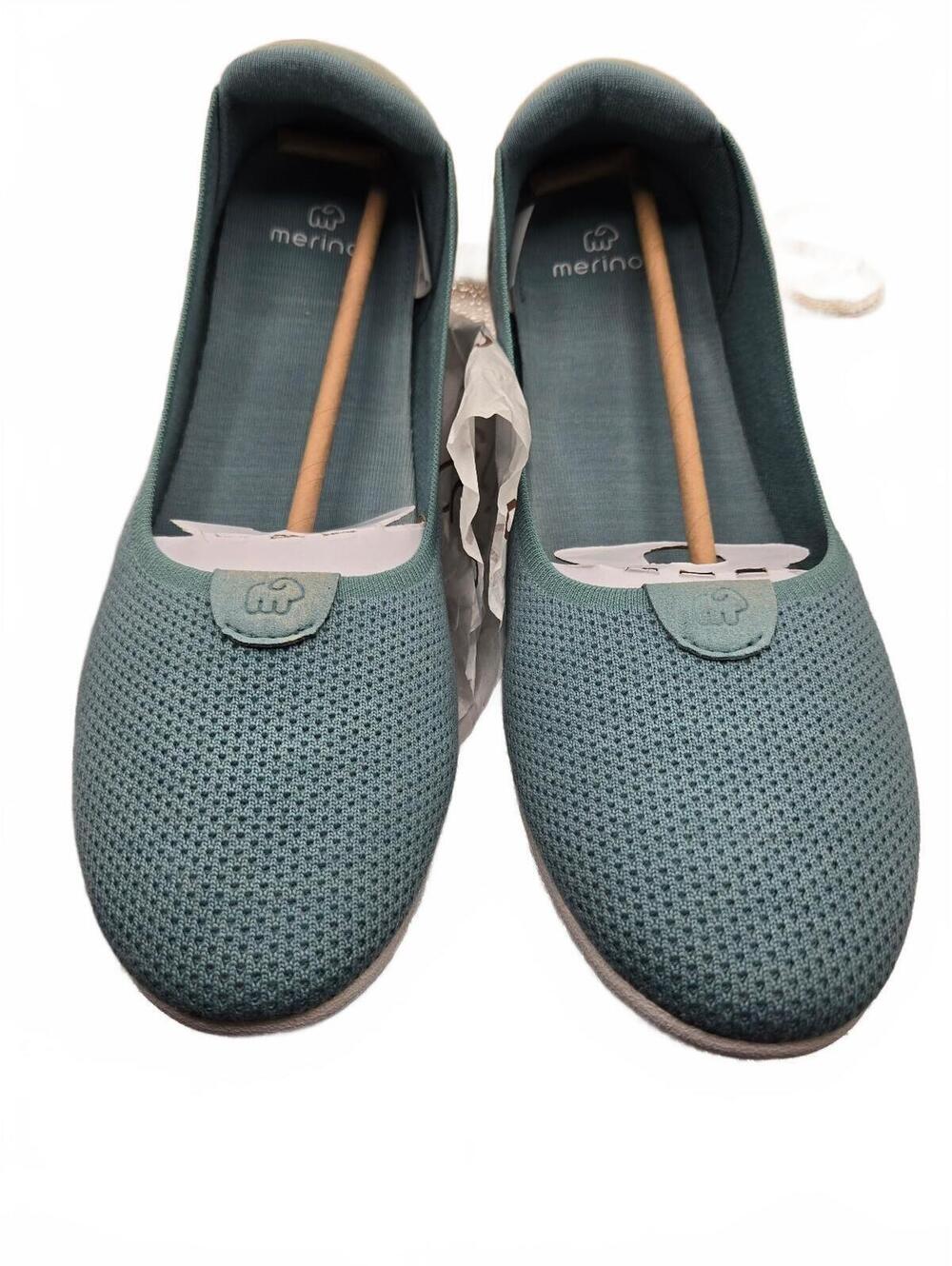 Merinos Women's Blue Knit Slip-On ballet Flats Size 12 New